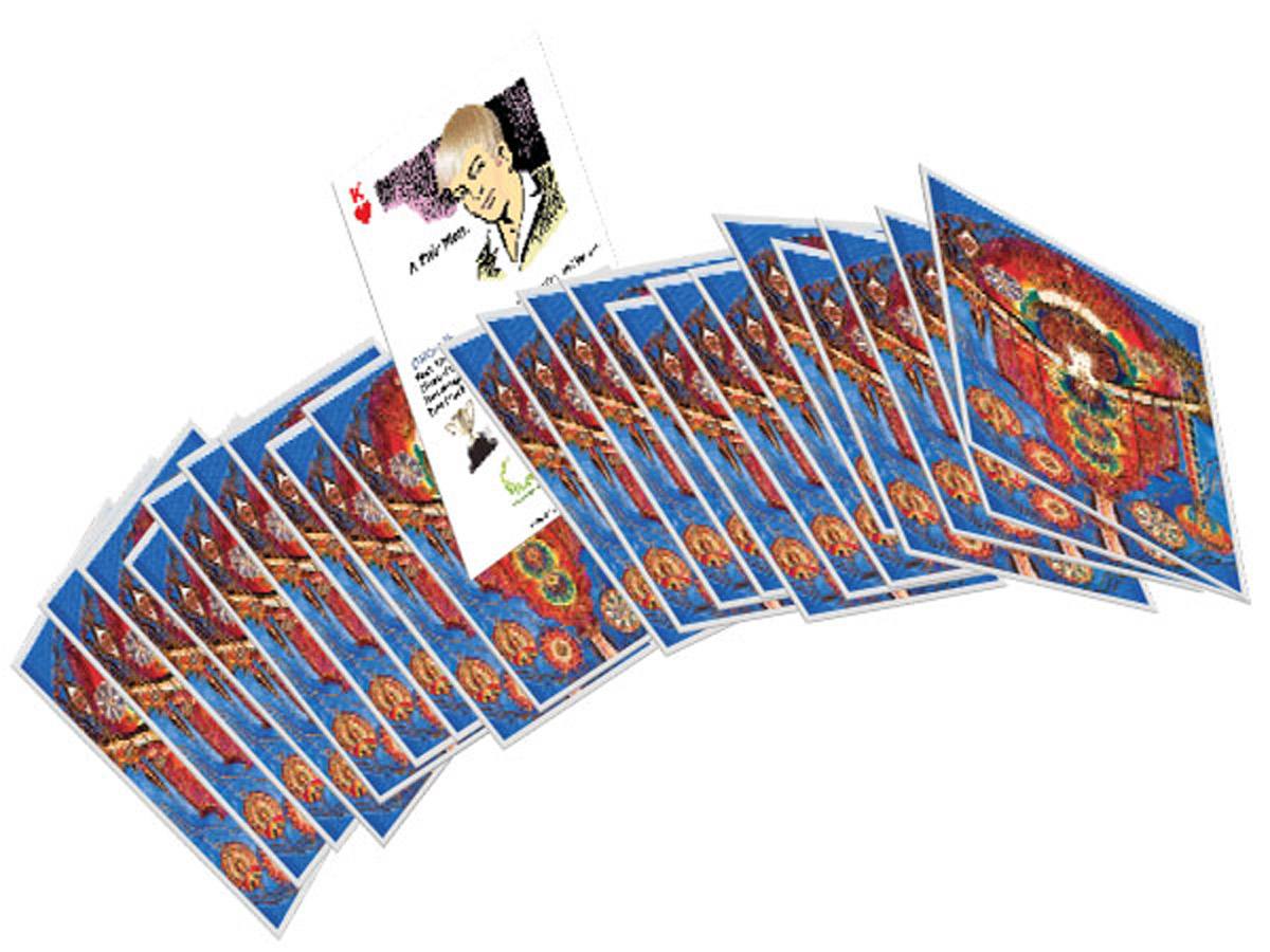 A face down deck of thrity-two PowerFortunes fortune telling cards.
