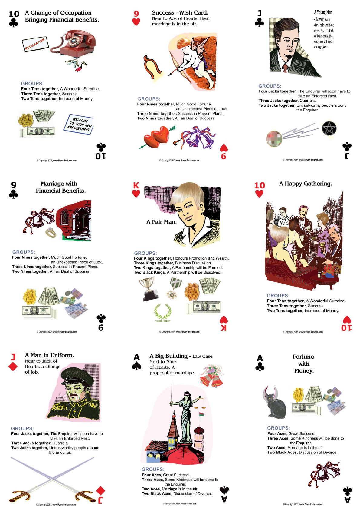 Follow the 'Group' meanings, printed on the card faces.